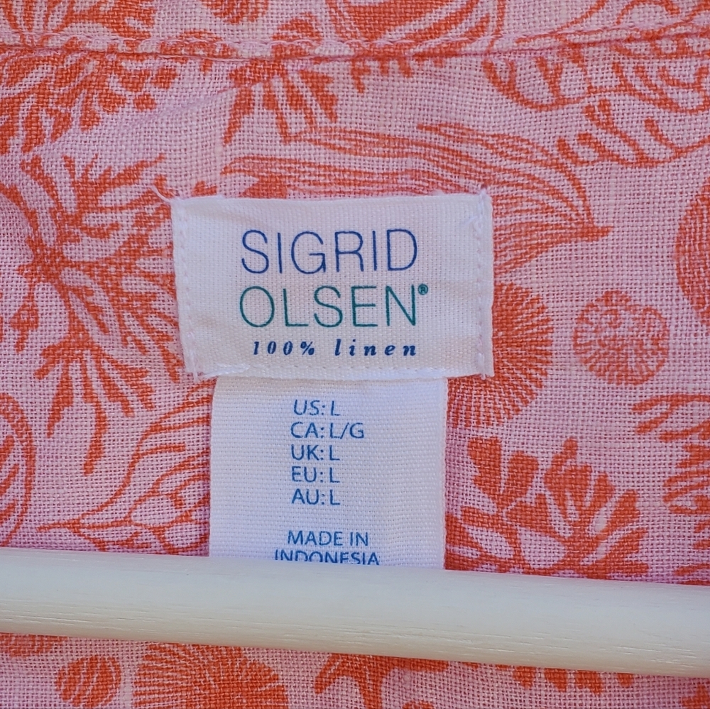 Sigrid Olsen Linen Beach Coverup Size L - Picture 4 of 6
